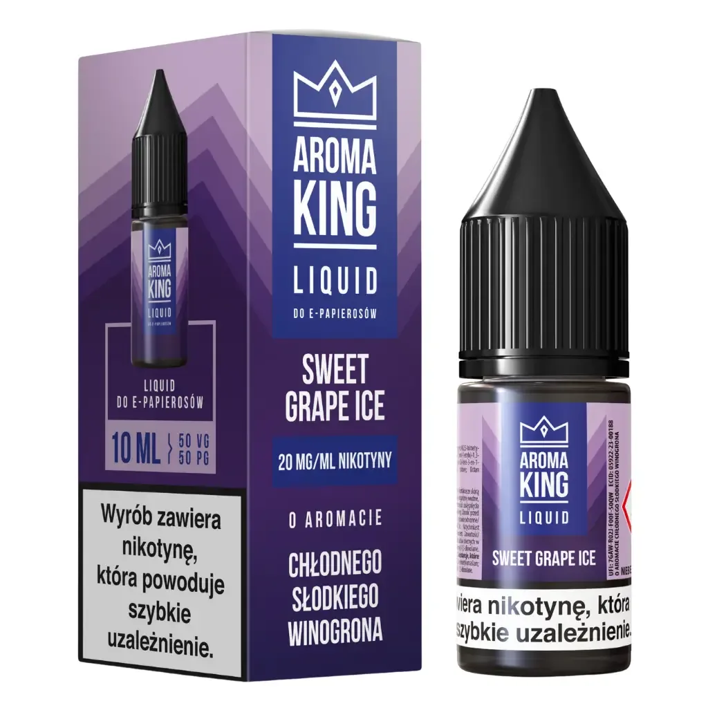 Aroma King Liquid 10ml 20mg Sweet Grape Ice NEW