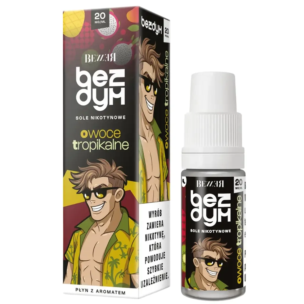 Bezzer Bezdym Liquid 10ml 20mg Owoce Tropikalne