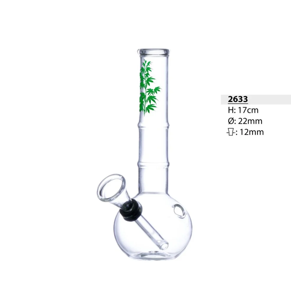 Bongo Szklane Bullet Kugel Green Leaves 17cm