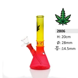 Bongo Szklane Bullet Rasta With Leaf 20cm