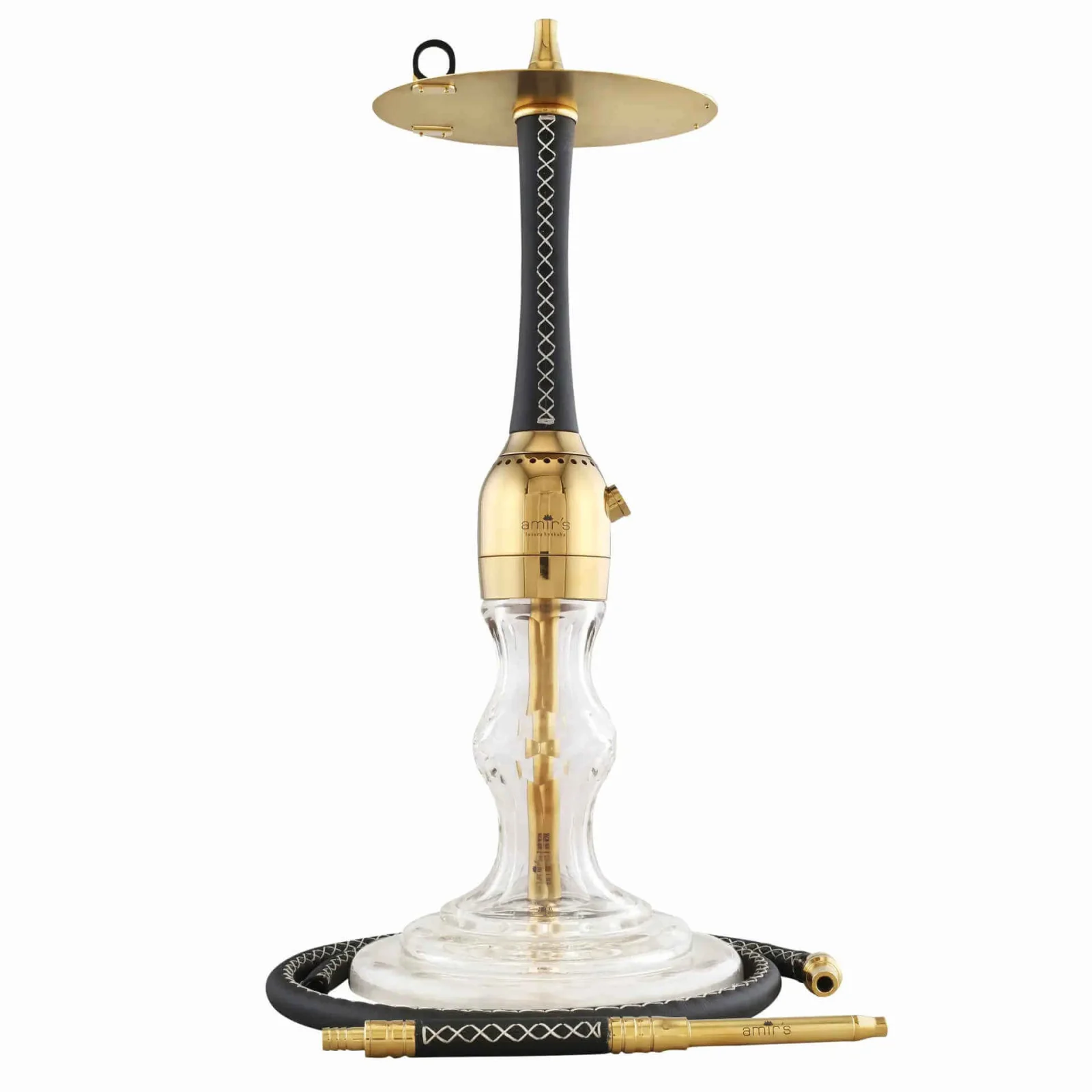 Shisha Amirs Luxury Hookah Leather Gold Black - Image 2