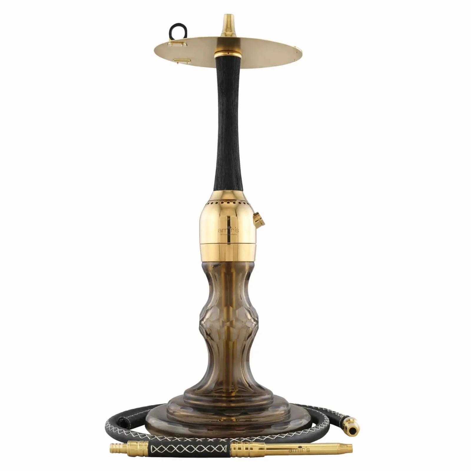 Shisha Amirs Luxury Hookah Wood Edition Gold Black - Image 2