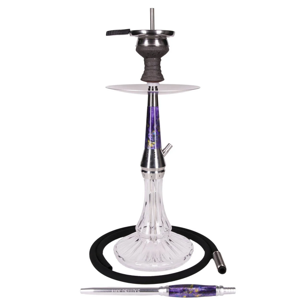 Shisha Amy Deluxe GALACTIC STEEL S Purple Clear