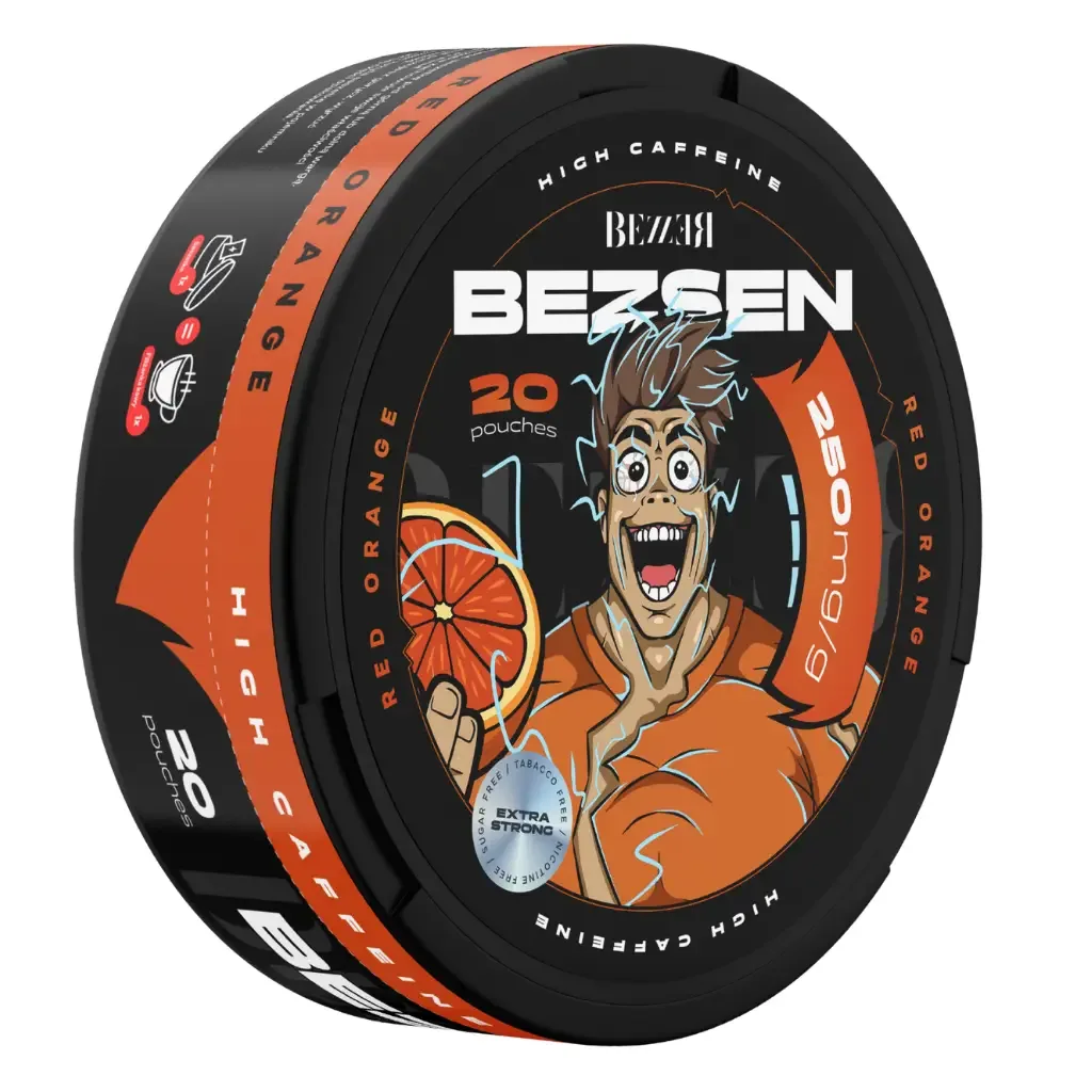 SNUS Kofeinowy BEZZER 250mg Caffeine Red Orange