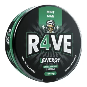 Snus R4VE ENERGY 100mg Caffeine Mint Man